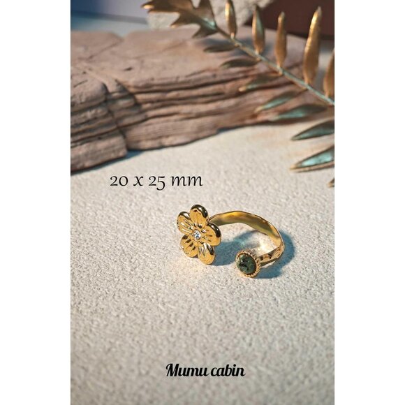 Women's Baroque Pearl Gold Ring Hypoallergenic with Designer Style - Picture 3 of 6